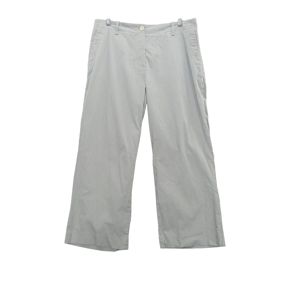 Talbots Cropped‎ Wide Leg Pants Striped Career Casual Size 10